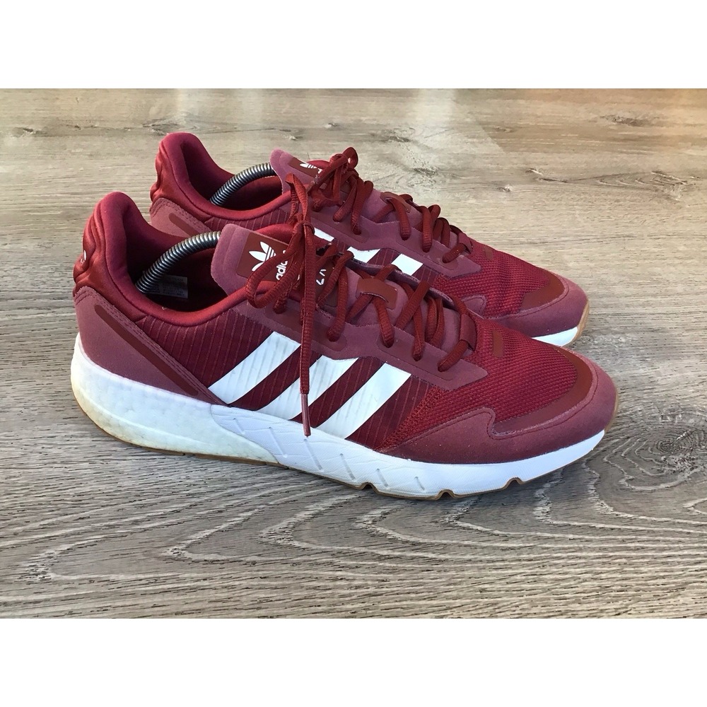adidas Men's Size 12 ZX 1K Boost Collegiate Burgundy Cloud White H01910